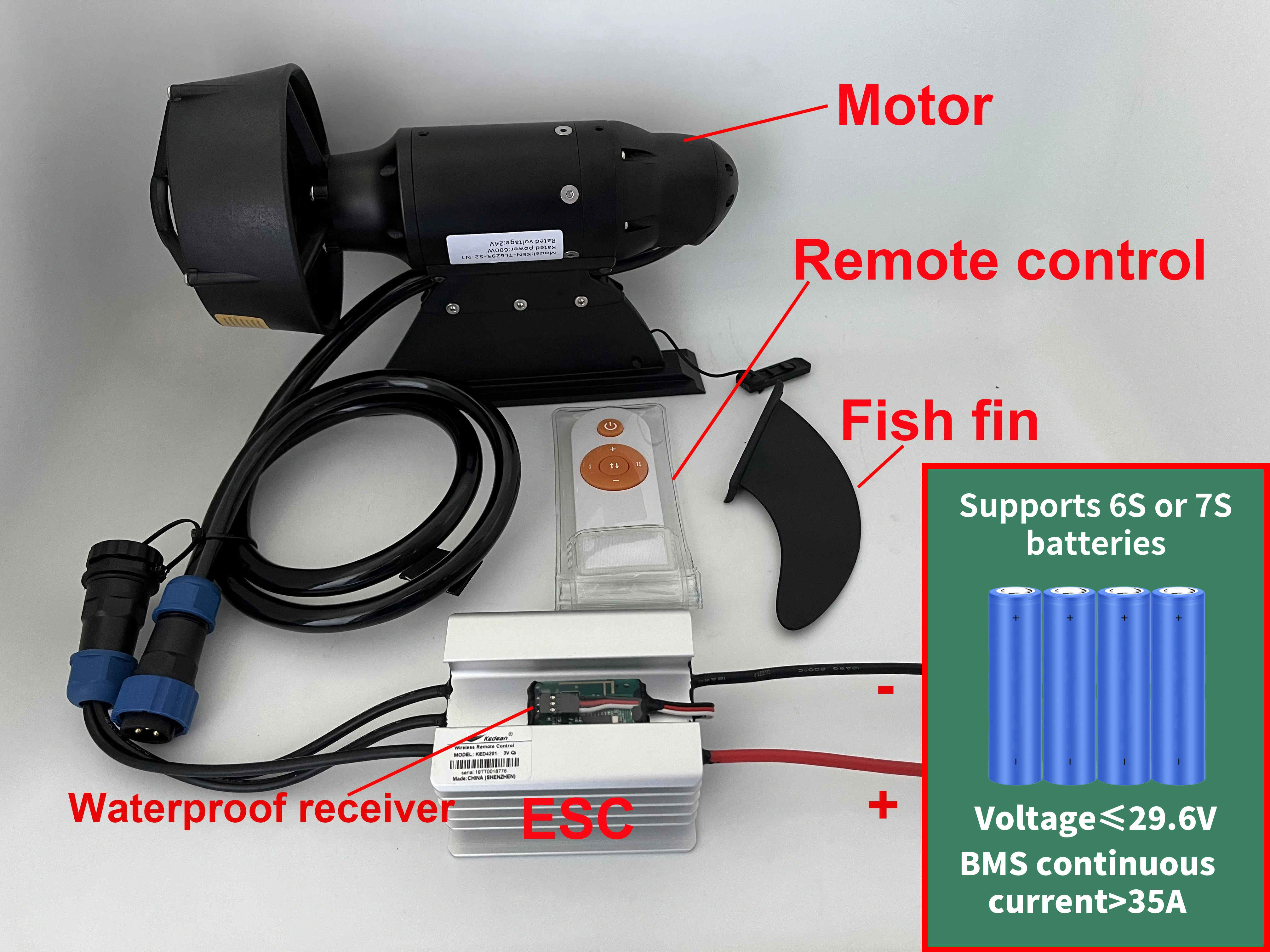 Fishing Boat Trolling Motor - 380W 600W Electric Fins Stand Up