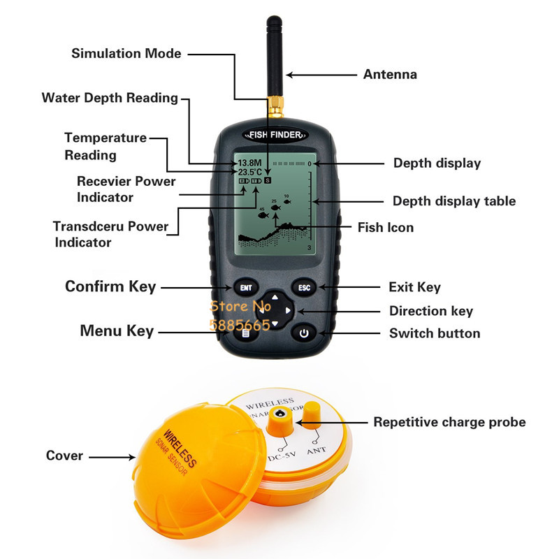 Smart Portable 50M Depth Sonar - Fishing Boat Depth Finder incelemesi ve fiyatı