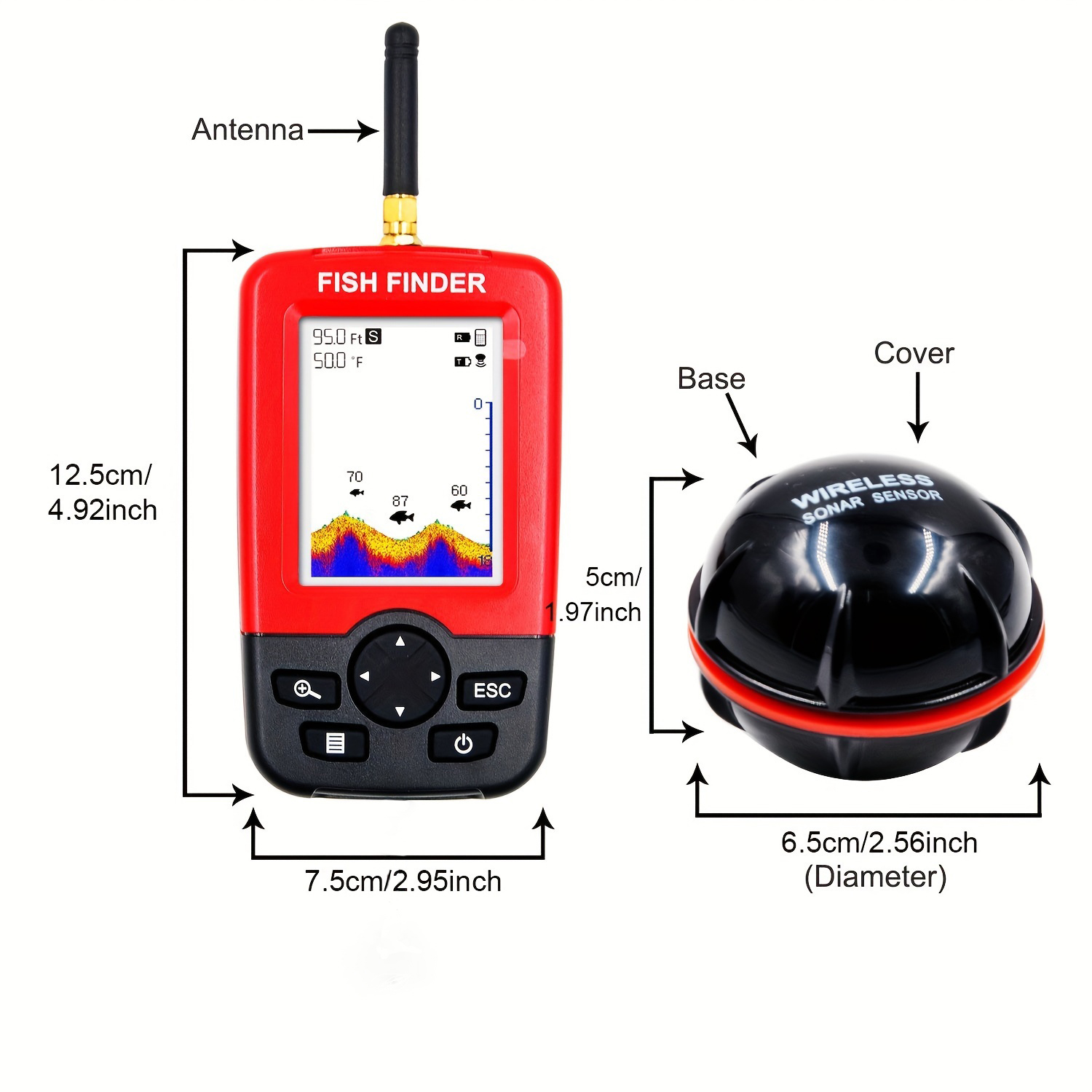 Portable Fish Finder, With Wir - Fishing Boat Depth Finder incelemesi ve fiyatı