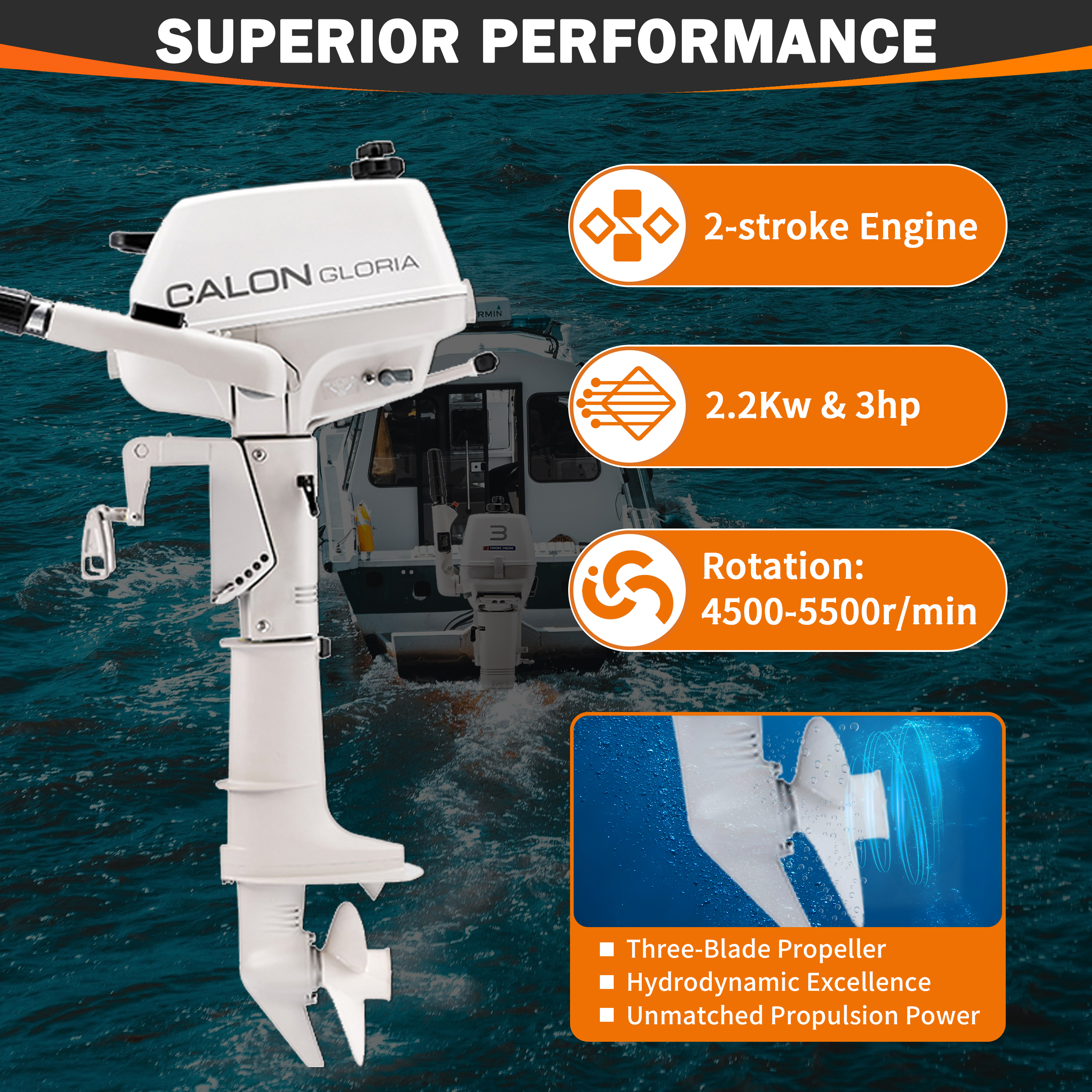 2 Stroke 3HP Calon Outboard Mo - Fishing Boat Outboard Motor incelemesi ve fiyatı
