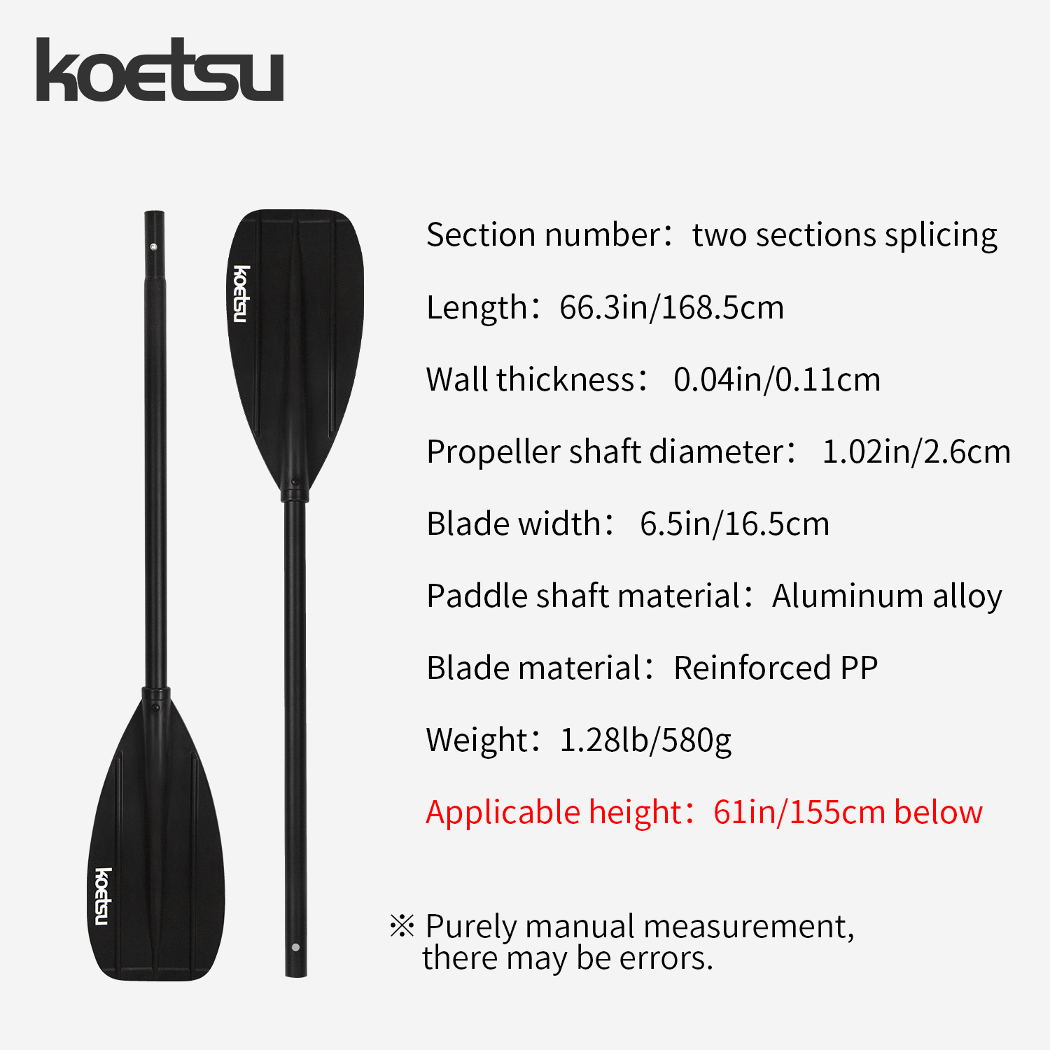 KOETSU Aluminum Alloy Double-H - Fishing Boat Paddle incelemesi ve fiyatı