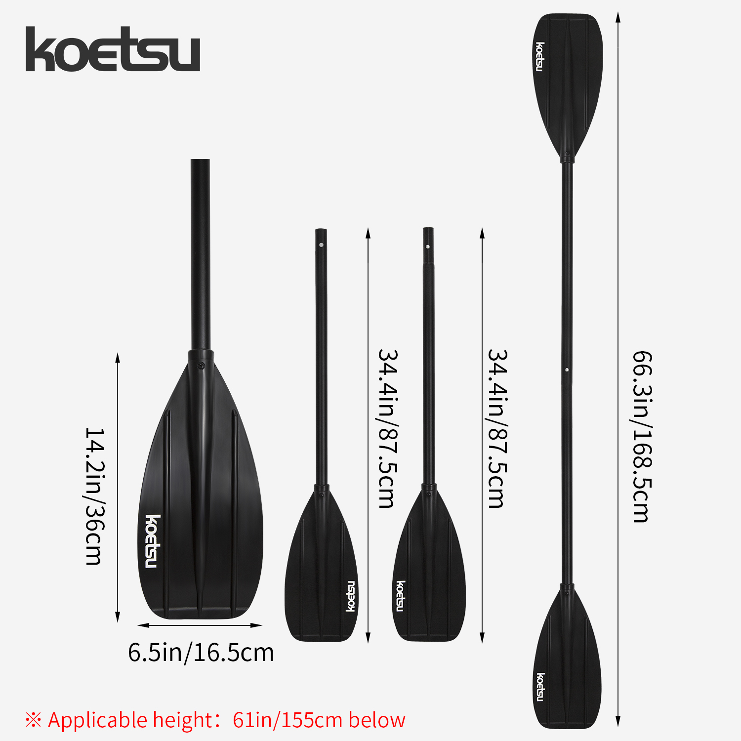 KOETSU Aluminum Alloy Double-H - Fishing Boat Paddle incelemesi ve fiyatı
