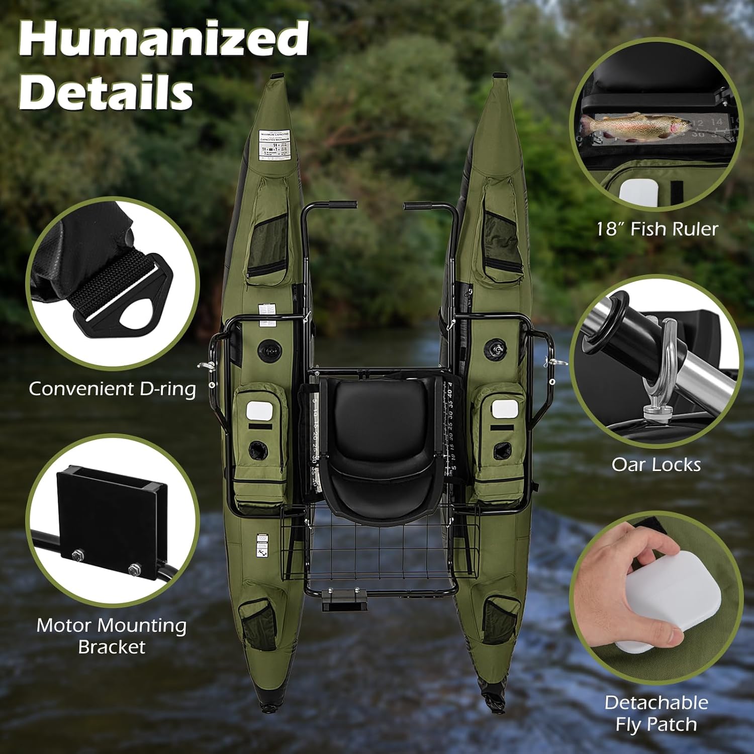 Adult Inflatable Belly Boat wi - Fishing Boat Paddle incelemesi ve fiyatı
