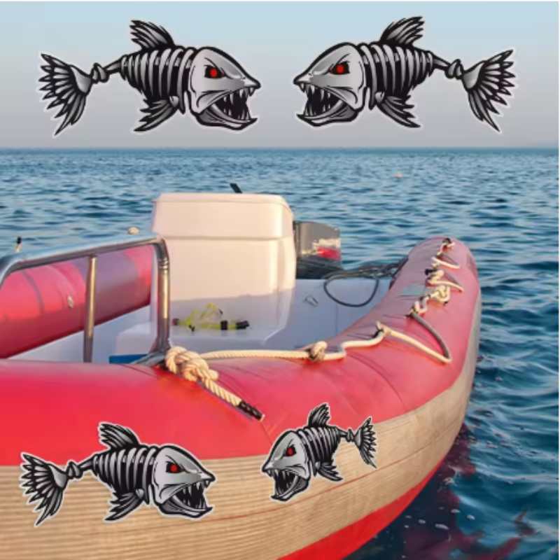 1Pair Fish Skeleton Boat Stick - Fishing Boat Anchor incelemesi ve fiyatı