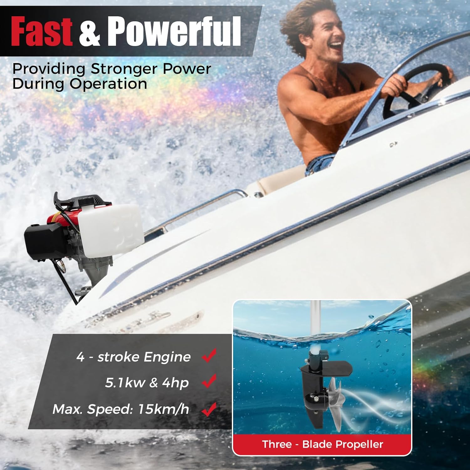 4HP Outboard Motor, 4 Stroke 5 - Fishing Boat Outboard Motor incelemesi ve fiyatı