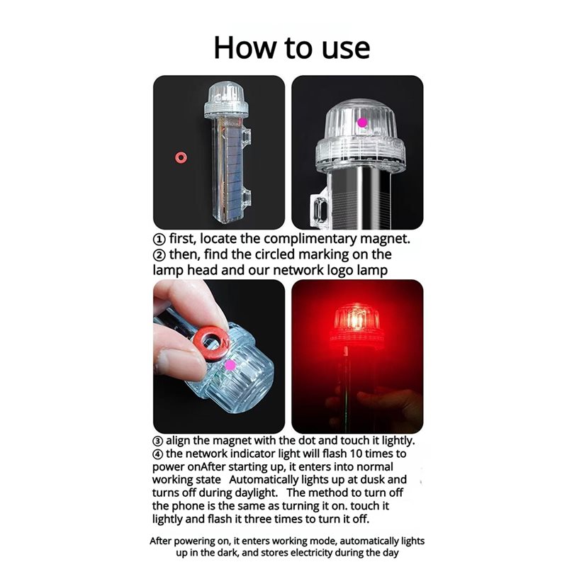 Solar Powered LED Marine Signa - Fishing Boat Navigation Light incelemesi ve fiyatı
