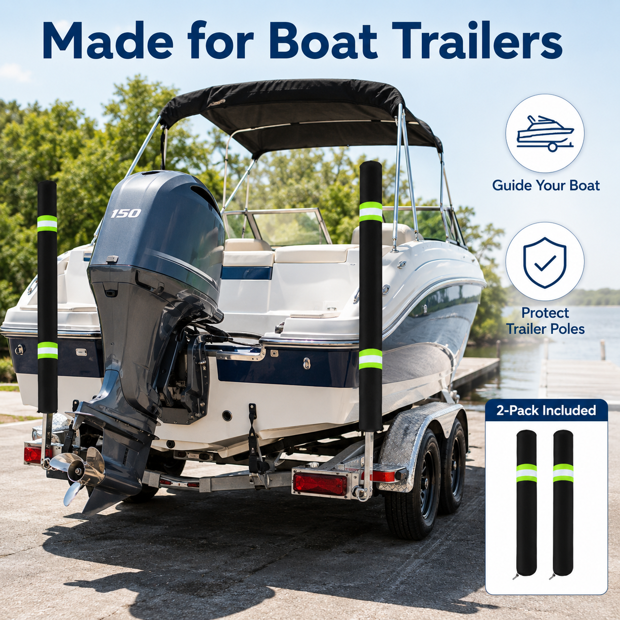 2Pcs Boat Trailer Guide Pole C - Fishing Boat Trailer incelemesi ve fiyatı