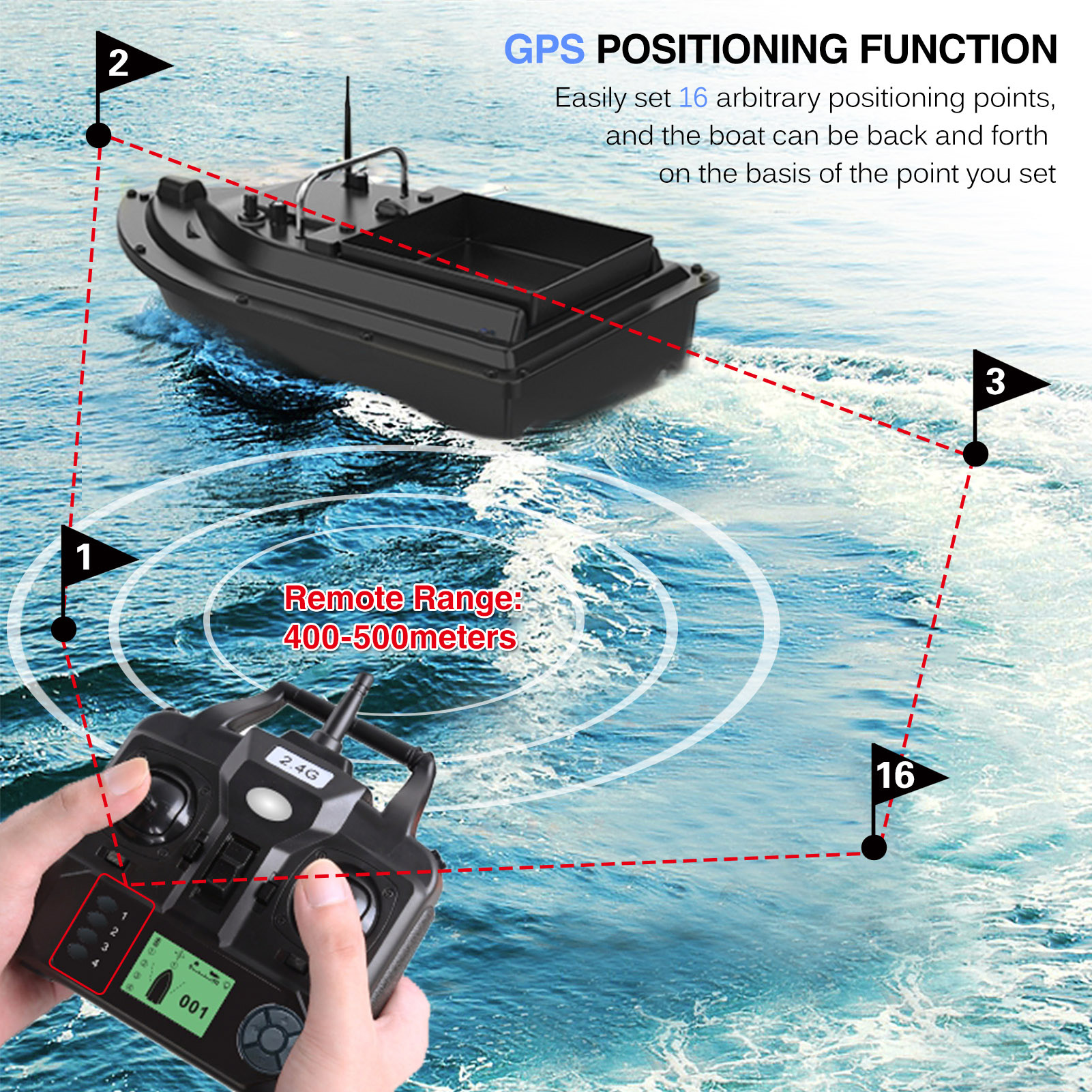 D16E GPS Fishing Bait Boat wit - Fishing Boat Gps incelemesi ve fiyatı